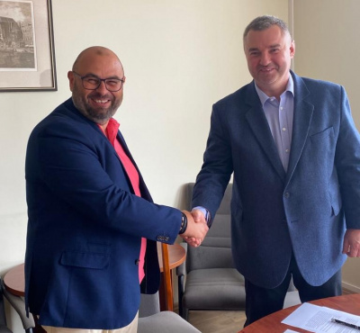 Od lewej; prof. Arkadiusz Modrzejewski i konsul honorowy Bułgarii Jan Strawiński