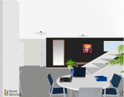 Projekt strefy co-workingowej przygotowany przez studentów