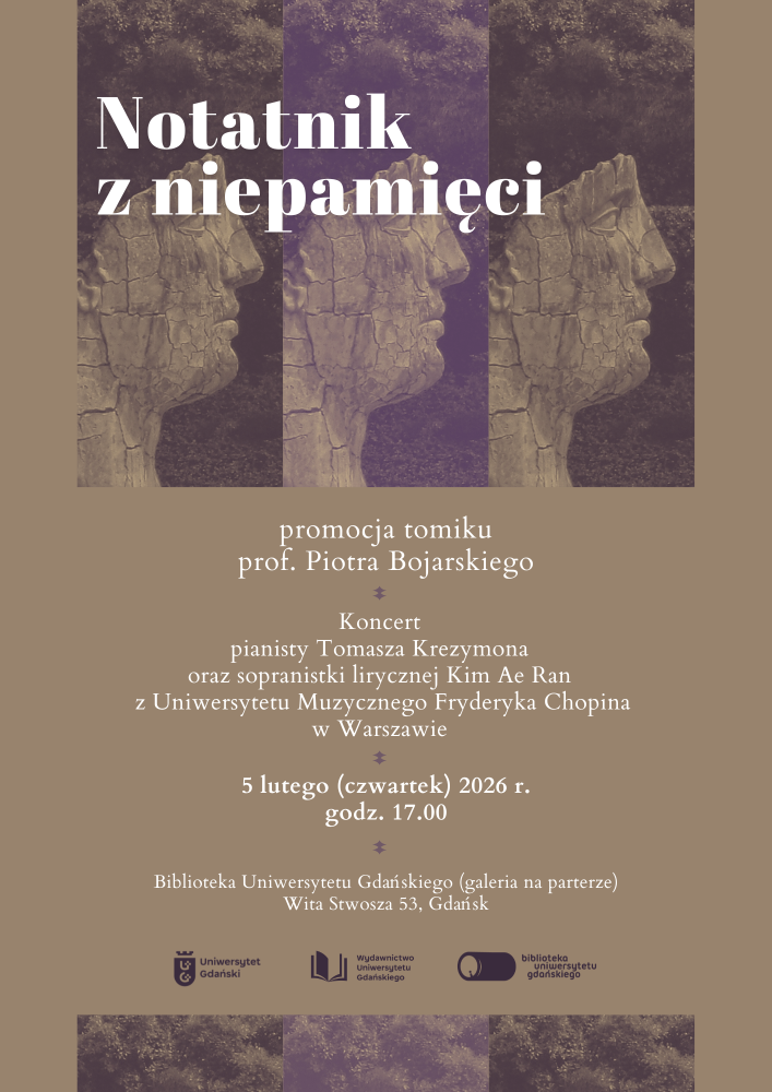 Plakat Notatnik z niepamięci - Spotkanie z prof. Piotrem Bojarskim 5 lutego 2026