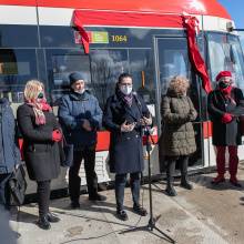 Uroczystość nadania tramwajowi imienia prof. Janusza Sokołowskiego