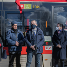 Uroczystość nadania tramwajowi imienia prof. Janusza Sokołowskiego