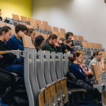 Students at the meeting with Leymah Gbowee
