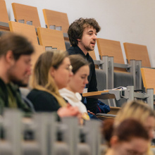 Students at the meeting with Leymah Gbowee