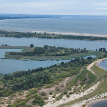 Ujście przekopu Wisły z lotu ptaka