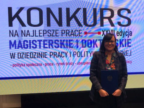 Zdjęcie z gali XXVII edycji Konkursu na najlepsze prace magisterskie i doktorskie w dziedzinie pracy i polityki społecznej